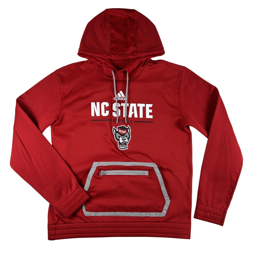 NC State Wolfpack Hoodie Sweatshirt Mens Medium NCAA Football Adidas AEROREADY
